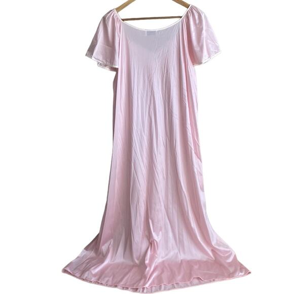 Vintage Vanity Fair Full Length Nightgown Deadstock Pastel Pink M - Picture 6 of 8